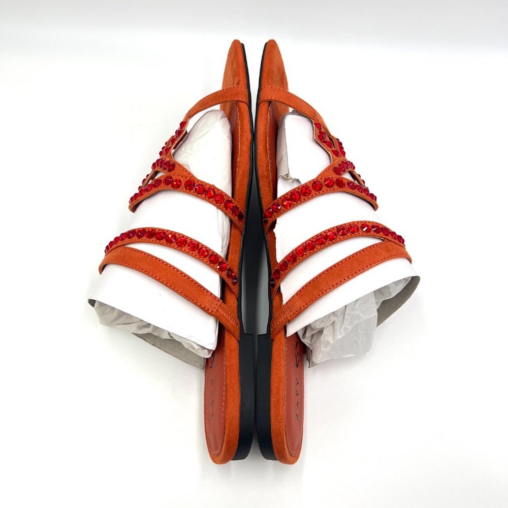 Katy Perry Size 10 The Anat‎ Orange Jeweled Eye Slip On Slides Sandals Shoes - Picture 9 of 13